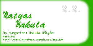 matyas makula business card