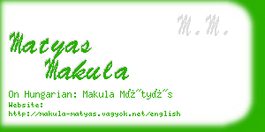 matyas makula business card
